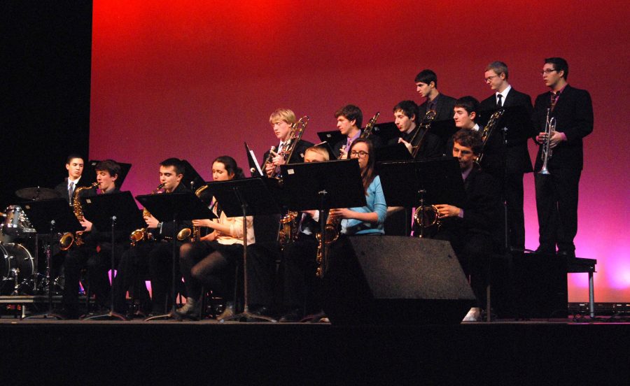 Jazz Ensemble performed student-composed pieces and several ensemble members performed improvised solos during Jazz Night two years ago in the auditorium.