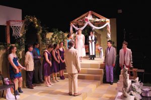 The cast of "Much Ado About Nothing" gave the show an unusual twist by putting it in modern times.