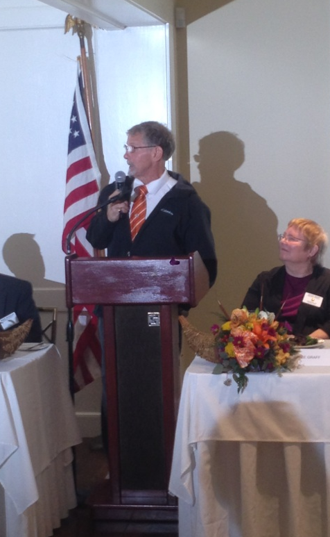 Football coach Peter Capodilupo talks at the Newton/Rotary Awards. Photo by MacKenzie Silvia.