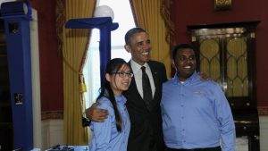 Karen Fan and Felege Gebru at the White House Science Fair (Courtesy of Sue Brooks and Design students)