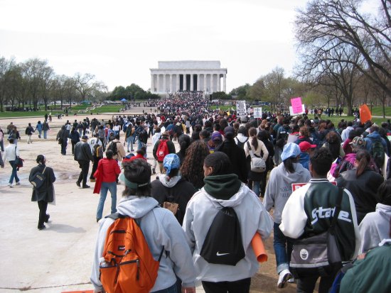 Student advocates of affirmative action engage in a demonstration in Washington, D.C. in 2003.
