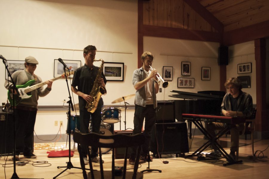 Jazz band Upswing plays at Thoughtprint Magazines Winter Coffeehouse