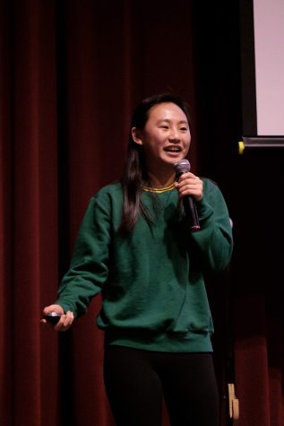 Senior Ali Lee, co-founder of Indigo Clothing Co., talks about her accidental journey to starting a popular clothing brand with her sister. (Photo by Ian Dickerman)