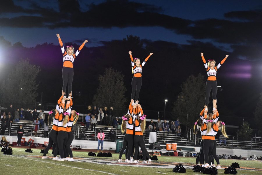 Cheer performs during halftime of the Friday Night Lights football game, Friday, Oct. 1. (Photo by Rachel Kurlandsky)