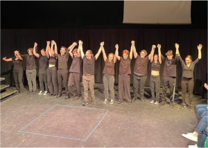 Nitrous Oxide cast takes a bow after the closing night performance.
