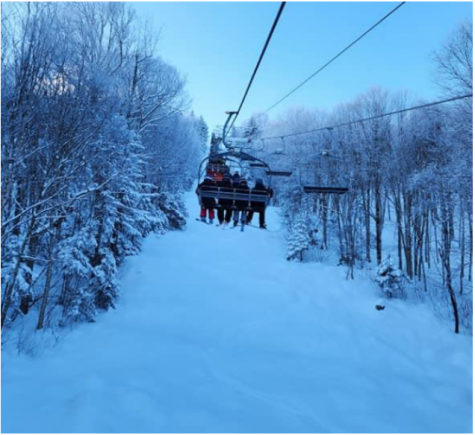 Students enjoyed riding up the slopes during the Sunday River trip Jan. 20-22.