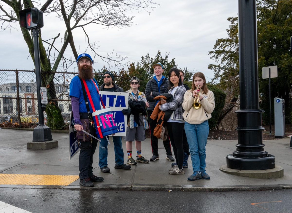 Union members and students gather with instruments at rally to show support for teachers,  Thursday,   Jan. 25.