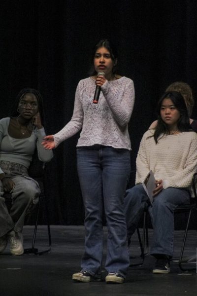 Sophomore, Mariana Chango-Gassett shares her speech, “The Stolen People From a Stolen Land,”  Friday, March 1.