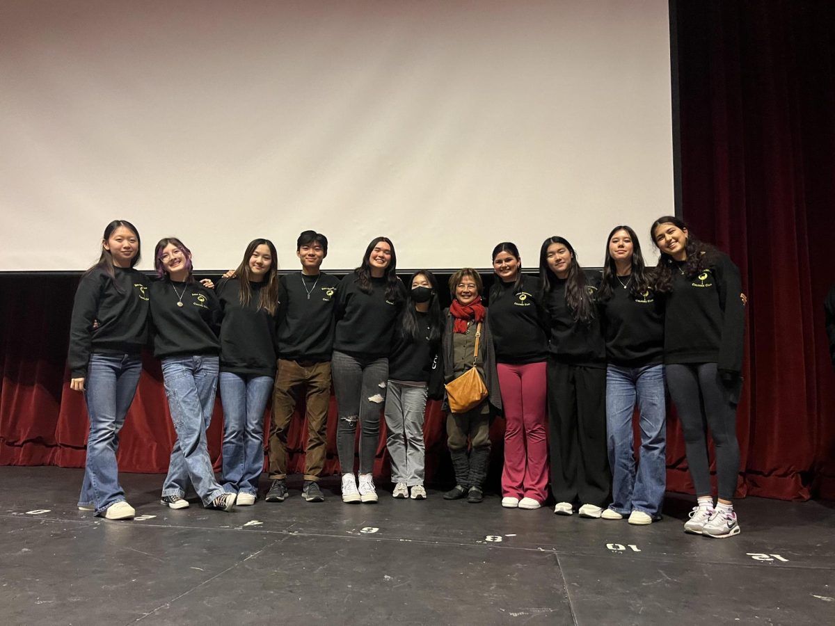 AACC students pose with activist Cynthia Yee after her panel