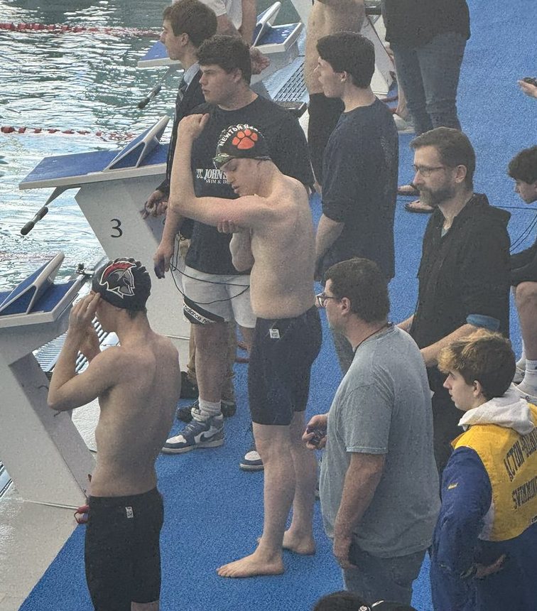 Senior Quinn Caputo prepares for a race, Sunday, Feb 23. 