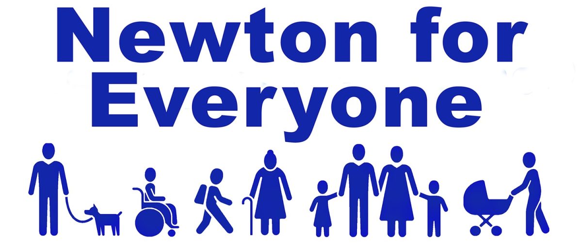 Newton For Everyone's logo and campaign sign. 