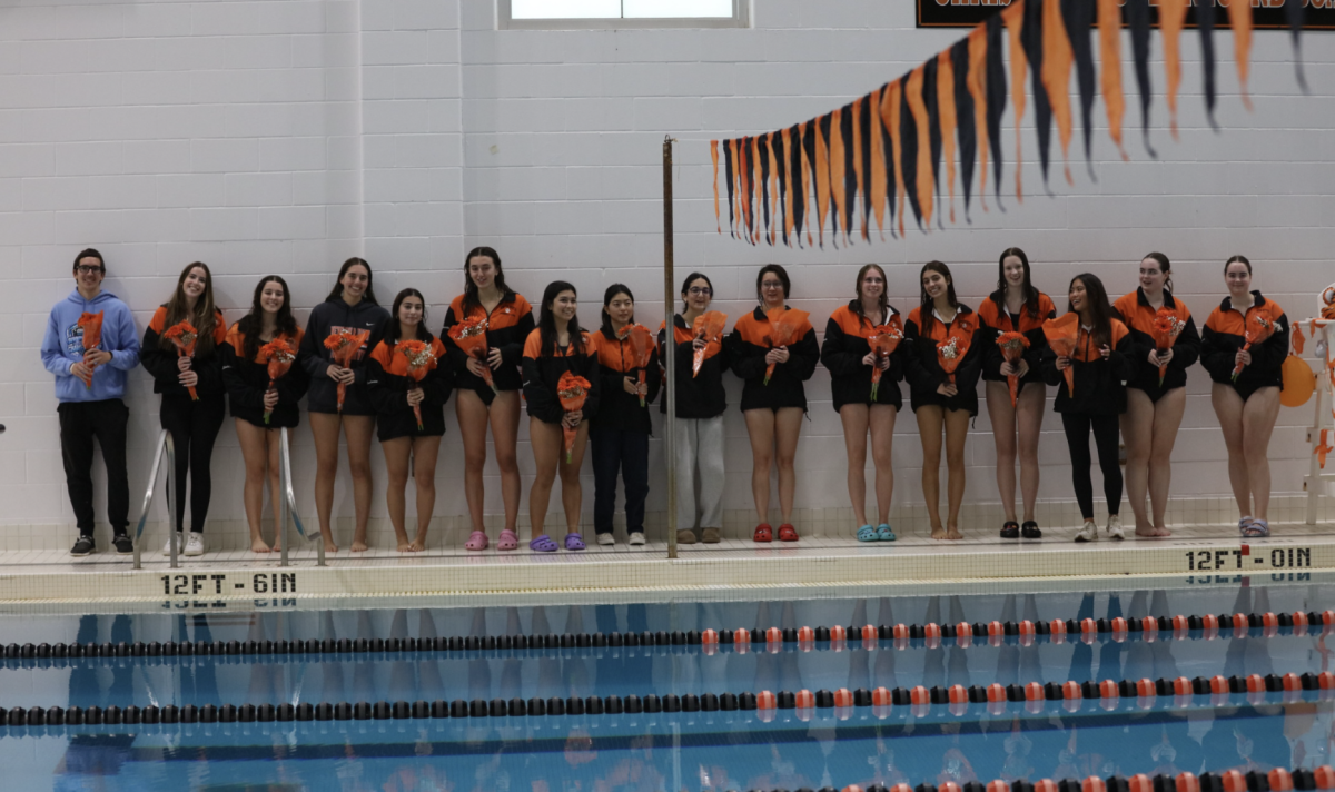 Girls' swim and dive's seniors were honored with bouquets, Friday, Oct. 17. 